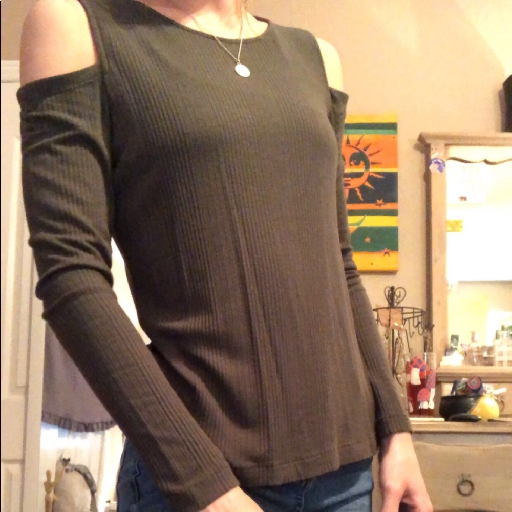 Forest Green Open Shoulder Top